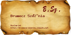 Brumecz Szénia névjegykártya